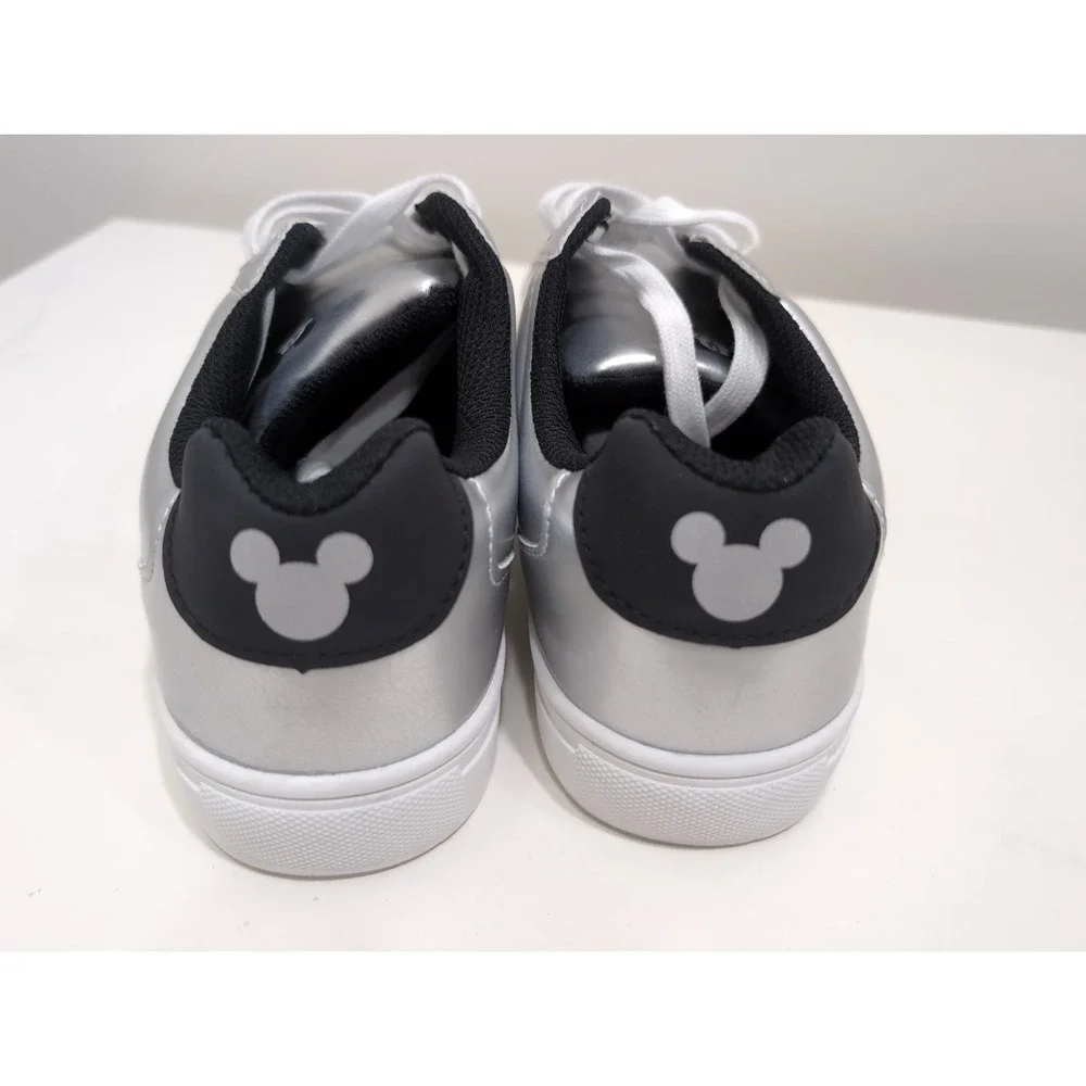 Ladies Mickey Mouse Sneakers Silver/Black Size 9 Great Condition
